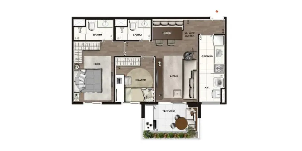 DESTINY - Planta Tipo 67m²