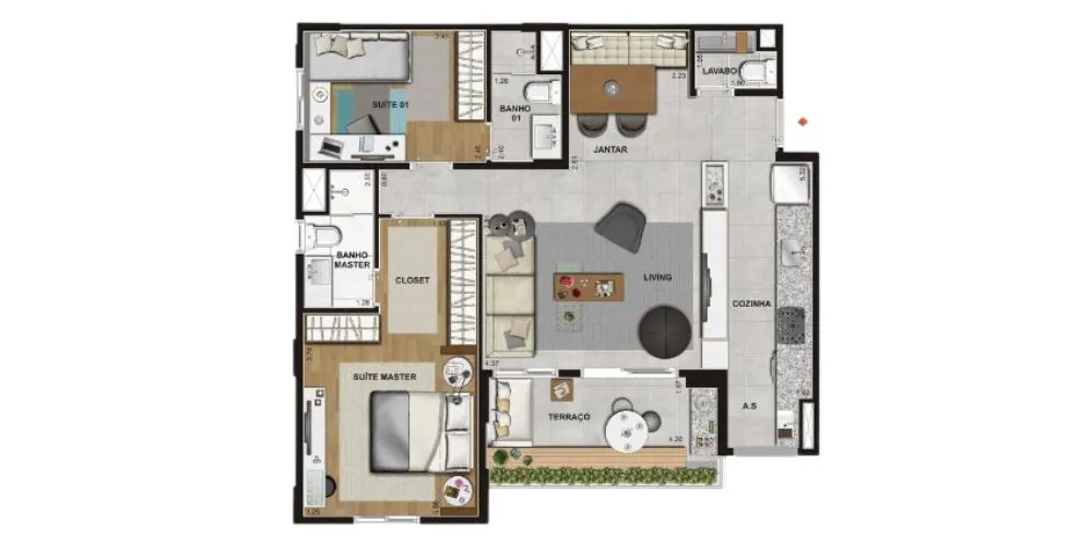 DESTINY - Planta Tipo 85² Ampliada