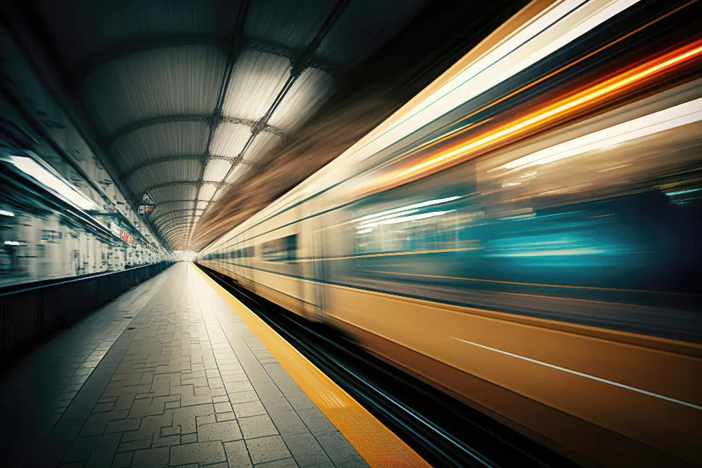metrô em movimento