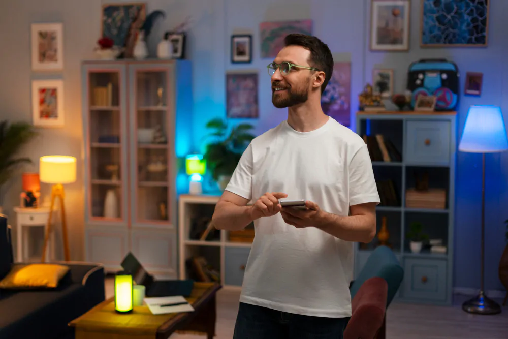 homem com celular na mão